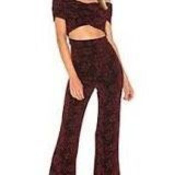 House Of Harlow X Revolve Lynette Jumpsuit Garnet Red Black Floral Size … - Picture 1 of 8